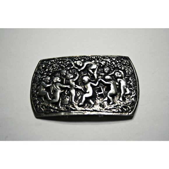 Antique Italian Silver Putti Sash Buckle